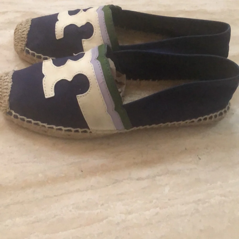 TORY BURCH ESPADRILLE logo canvas/leather